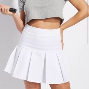 White Pleated Tennis Uniform Preppy Mini Skirt